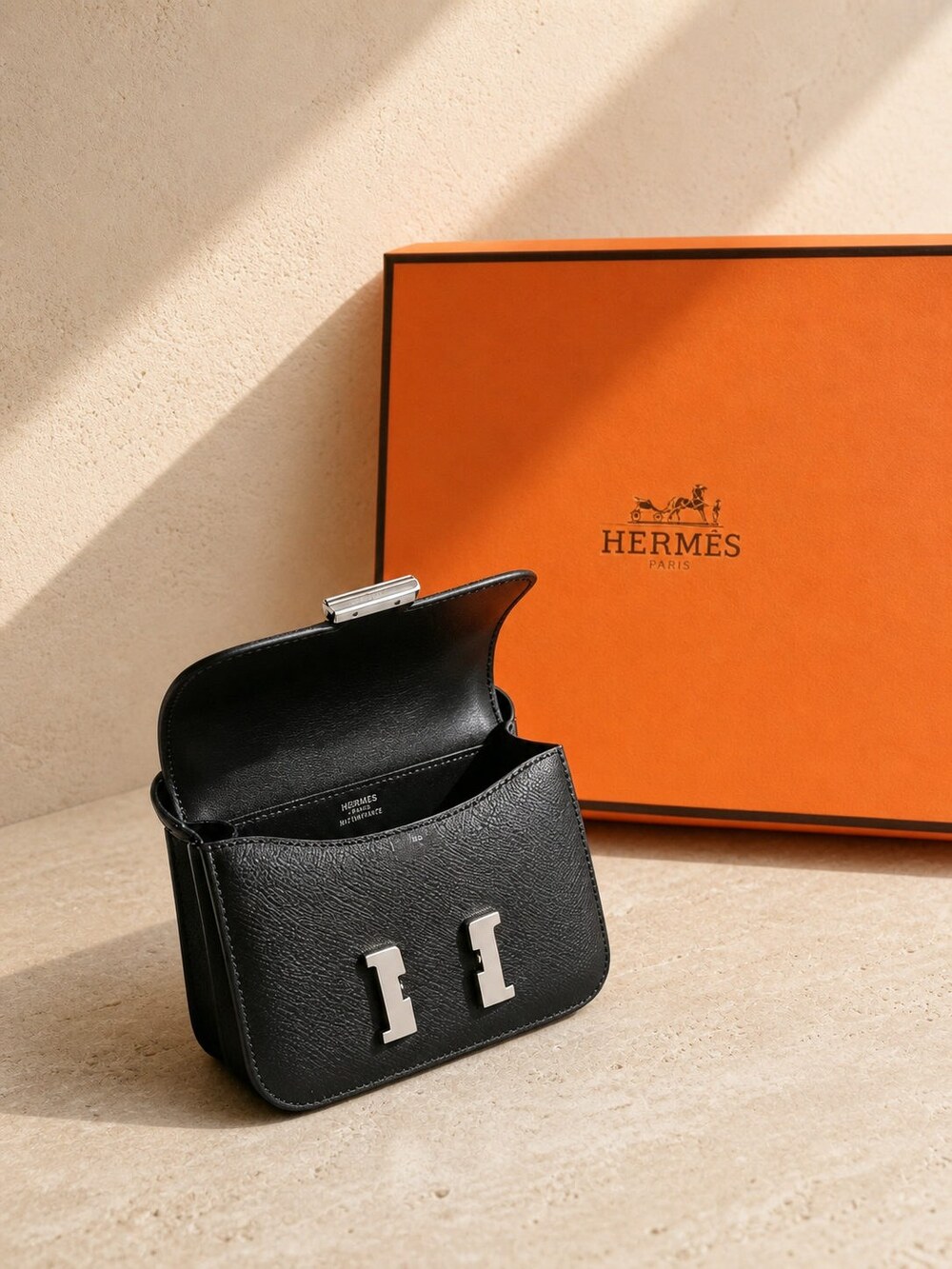 Hermes Palladium Hardware Constance Crossbody in Black Grained Epsom Leather - Picture 5 of 6